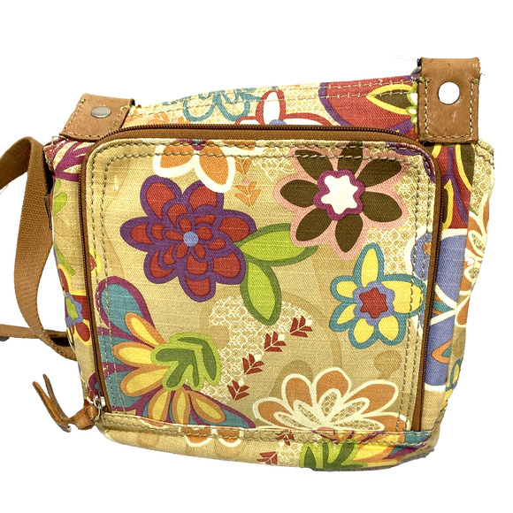 Vintage Fossil Crossbody Bag Boho Style Purse Canvas Multicolor Adjustable Strap - Picture 10 of 16